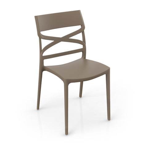 Sedia in polipropilene Flow impilabile Design moderno da Interno/Esterno