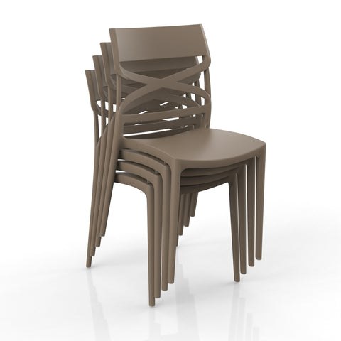 Sedia in polipropilene Flow impilabile Design moderno da Interno/Esterno