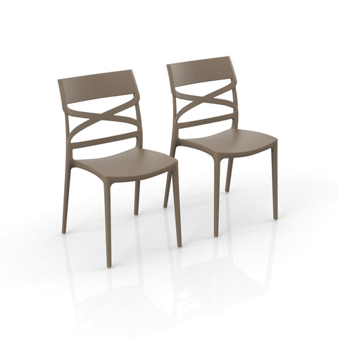 Sedia in polipropilene Flow impilabile Design moderno da Interno/Esterno