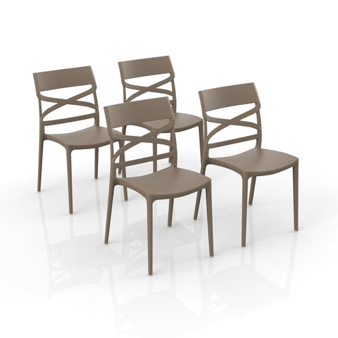 Sedia in polipropilene Flow impilabile Design moderno da Interno/Esterno