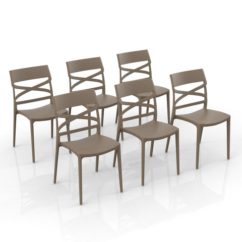 Sedia in polipropilene Flow impilabile Design moderno da Interno/Esterno