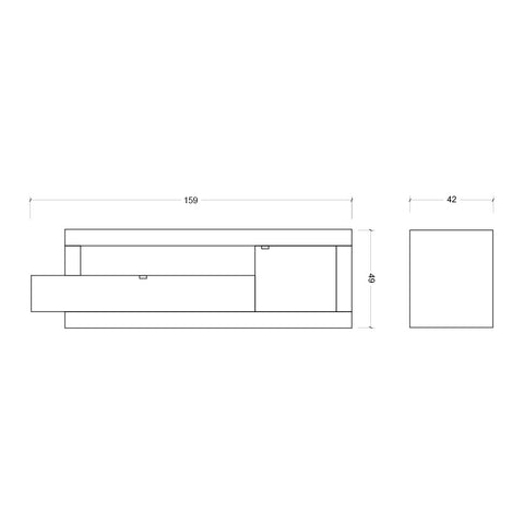 Mobile Porta TV 1 Anta, 1 Cassetto, 1 Vano a giorno Linea Freedom 100% Made in Italy