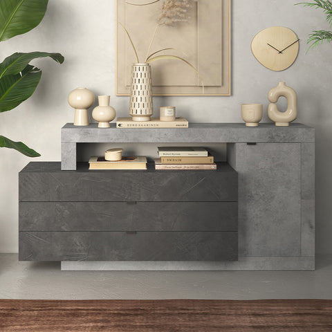 Madia 1 Anta, 3 Cassetti Linea Freedom 100% Made in Italy