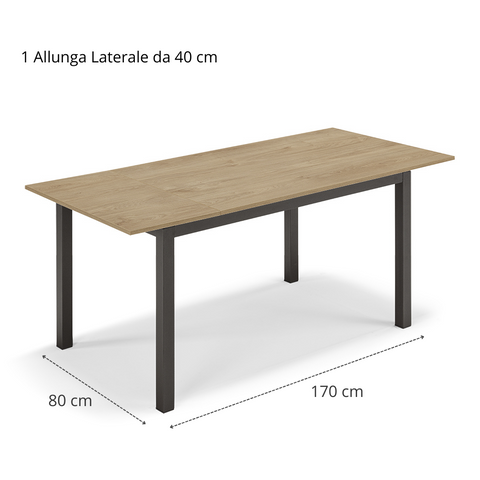 Tavolo da pranzo allungabile 130x80 GIOTTO MADE IN ITALY