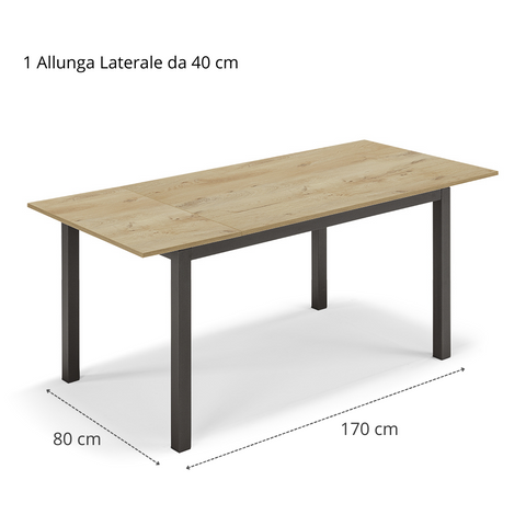 Tavolo da pranzo allungabile 130x80 GIOTTO MADE IN ITALY