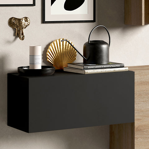 Parete Attrezzata Infinity 12 con 2 Cubi, 3 Elementi a Ribalta, Mensola 100% Made in Italy