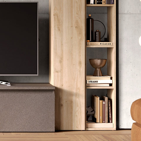 Parete Attrezzata Infinity 9 con Colonna Large, Mobile Porta TV, Colonna Stretta, Elemento a Ribalta, Elemento con Vani a giorno 100% Made in Italy
