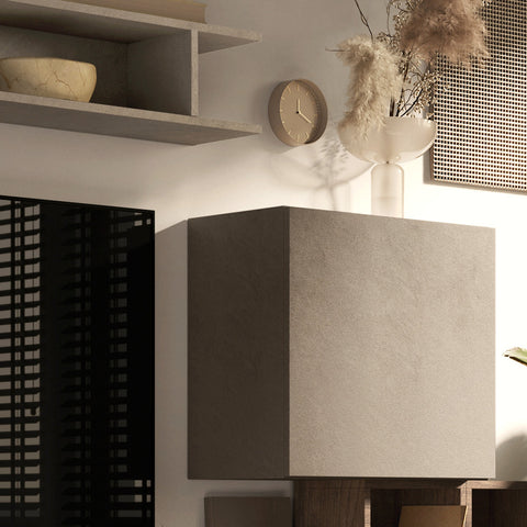 Parete Attrezzata Infinity 3A con 2 Cubi, 2 Vani a giorno, Elemento a Ribalta, Mensola 100% Made in Italy