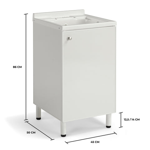 Lavatoio Lavapanni in alluminio 100% MADE IN ITALY NETTUNO 45 x 50 con vasca in ABS e sotto lavatoio