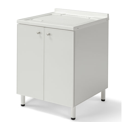 Lavatoio Lavapanni in alluminio 100% MADE IN ITALY NETTUNO 60 x 60 con vasca in ABS e sotto lavatoio