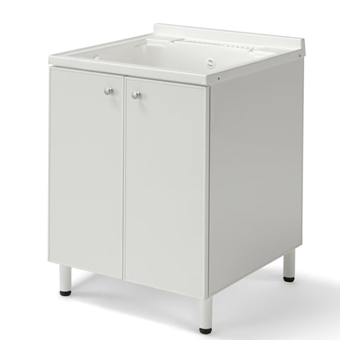 Lavatoio Lavapanni in alluminio 100% MADE IN ITALY NETTUNO 60 x 60 con vasca in ABS e sotto lavatoio