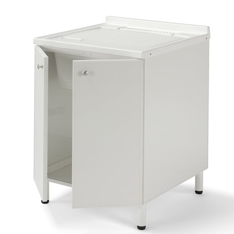Lavatoio Lavapanni in alluminio 100% MADE IN ITALY NETTUNO 60 x 60 con vasca in ABS e sotto lavatoio