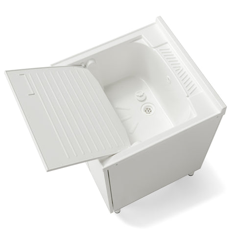 Lavatoio Lavapanni in alluminio 100% MADE IN ITALY NETTUNO 60 x 60 con vasca in ABS e sotto lavatoio