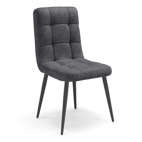 Sedia imbottita con gambe in metallo