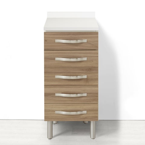 Cassettiera per cucina componibile da 40 cm con 5 cassetti linea MAKA, realizzata in legno 100% MADE IN ITALY