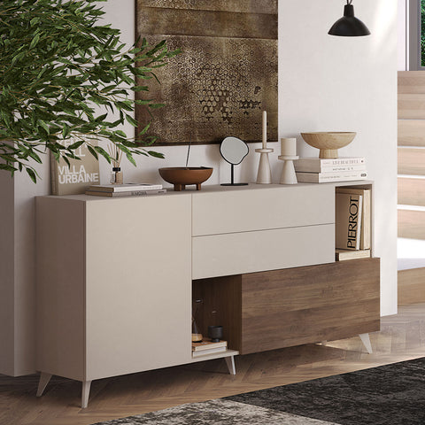 Madia 1 Anta, 2 Cassetti, 2 Vani a giorno Linea Monaco 100% Made in Italy