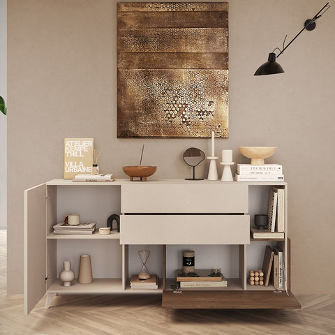 Madia 1 Anta, 2 Cassetti, 2 Vani a giorno Linea Monaco 100% Made in Italy
