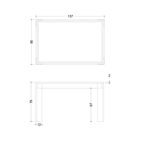 Tavolo da Pranzo Allungabile 137 (+48) x 90 Linea Monaco 100% Made in Italy