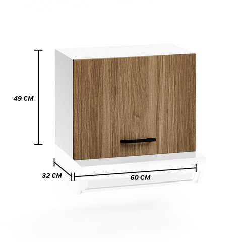 Pensile sopra cappa per cucina componibile da 60 cm con un’anta, realizzato in legno 100% MADE IN ITALY