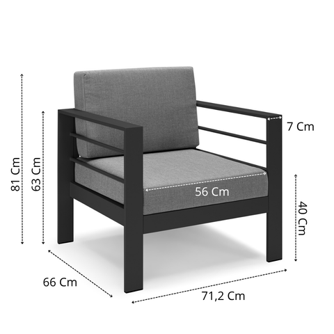 Set da giardino Gardenia con Divano, Due poltroncine e Tavolino