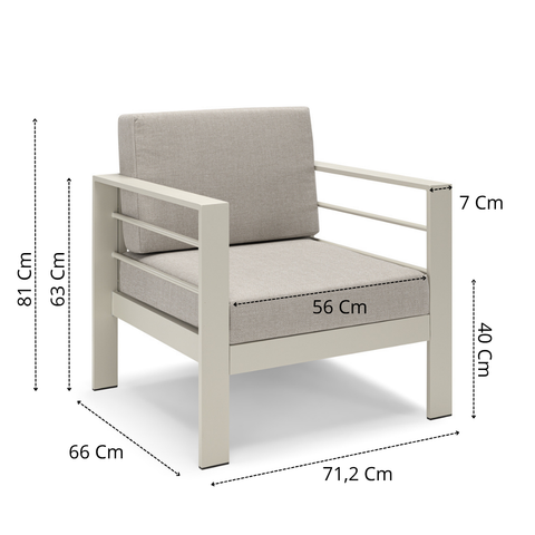 Set da giardino Gardenia con Divano, Due poltroncine e Tavolino