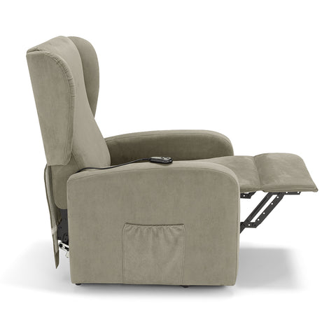 Poltrona elettrica relax 2 motori New Orleans Design Bergere 4 ruote direzionali e Kit Optional Batteria