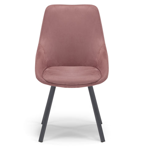 Sedia imbottita in tessuto con gambe in metallo