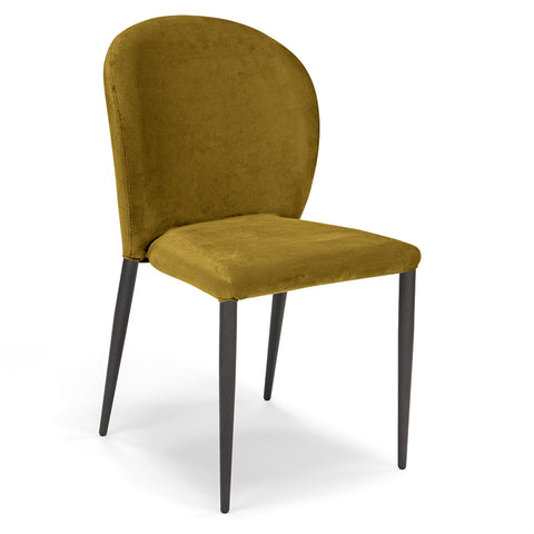 Sedia imbottita GHIBLI LUX per sala da pranzo in tessuto effetto velluto Design moderno