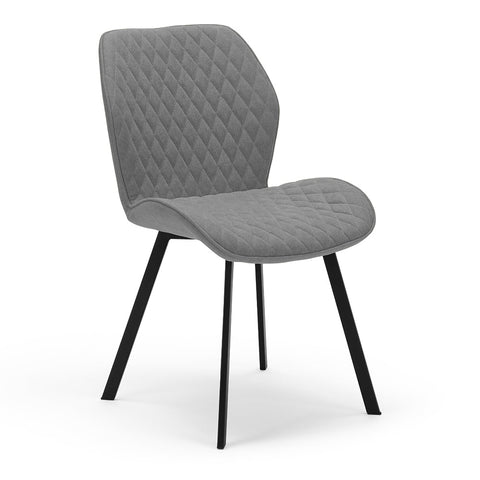 Sedia imbottita GIORGIA per sala da pranzo in tessuto trapuntato a rombi Design moderno