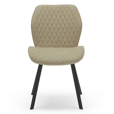 Sedia imbottite in tessuto tortora con gambe in metallo
