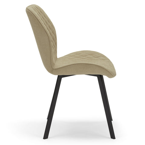 Sedia imbottite in tessuto tortora con gambe in metallo