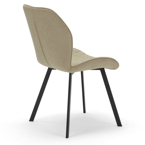 Sedia imbottite in tessuto tortora con gambe in metallo