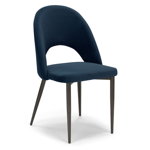 Sedia imbottita SOLE MADE IN ITALY per sala da pranzo in tessuto effetto velluto Design moderno