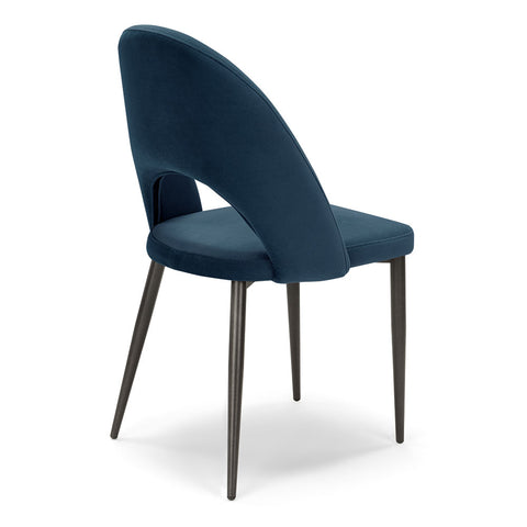Sedia imbottita SOLE MADE IN ITALY per sala da pranzo in tessuto effetto velluto Design moderno