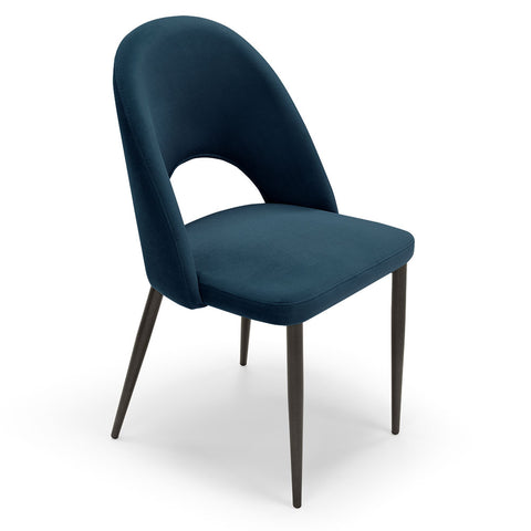 Sedia imbottita SOLE MADE IN ITALY per sala da pranzo in tessuto effetto velluto Design moderno