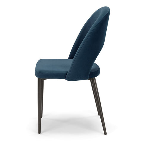 Sedia imbottita SOLE MADE IN ITALY per sala da pranzo in tessuto effetto velluto Design moderno