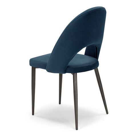 Sedia imbottita SOLE MADE IN ITALY per sala da pranzo in tessuto effetto velluto Design moderno