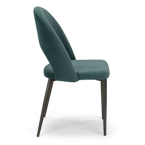 Sedia imbottita SOLE MADE IN ITALY per sala da pranzo in tessuto effetto velluto Design moderno