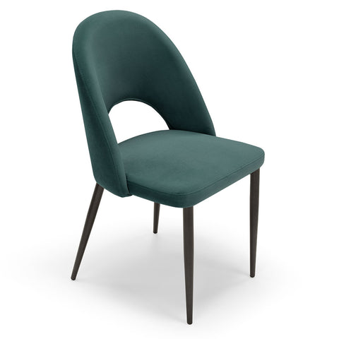 Sedia imbottita SOLE MADE IN ITALY per sala da pranzo in tessuto effetto velluto Design moderno
