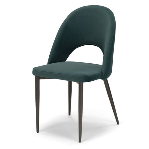 Sedia imbottita SOLE MADE IN ITALY per sala da pranzo in tessuto effetto velluto Design moderno