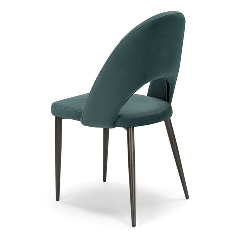 Sedia imbottita SOLE MADE IN ITALY per sala da pranzo in tessuto effetto velluto Design moderno