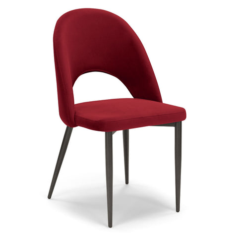 Sedia imbottita SOLE MADE IN ITALY per sala da pranzo in tessuto effetto velluto Design moderno