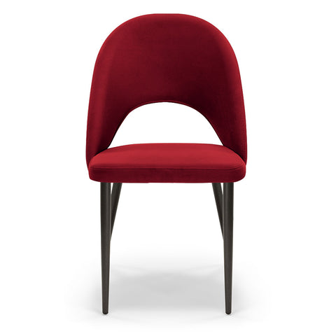 Sedia imbottita SOLE MADE IN ITALY per sala da pranzo in tessuto effetto velluto Design moderno