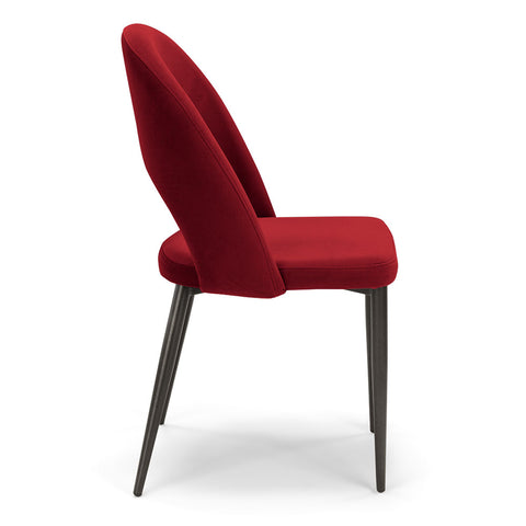 Sedia imbottita SOLE MADE IN ITALY per sala da pranzo in tessuto effetto velluto Design moderno