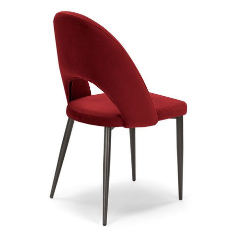 Sedia imbottita SOLE MADE IN ITALY per sala da pranzo in tessuto effetto velluto Design moderno