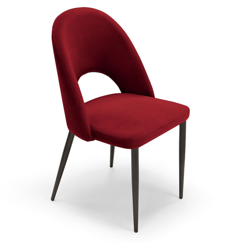 Sedia imbottita SOLE MADE IN ITALY per sala da pranzo in tessuto effetto velluto Design moderno