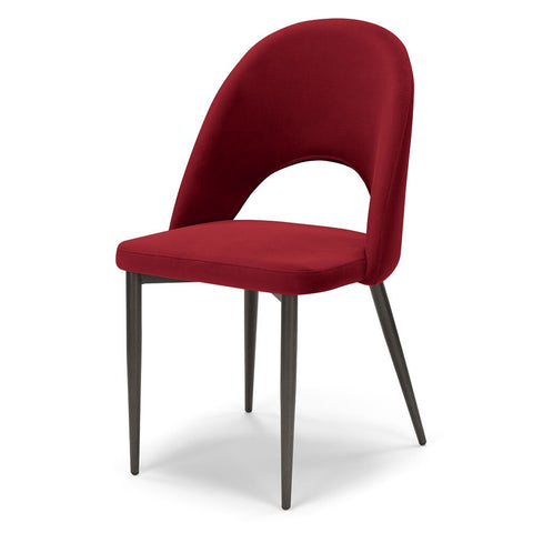 Sedia imbottita SOLE MADE IN ITALY per sala da pranzo in tessuto effetto velluto Design moderno
