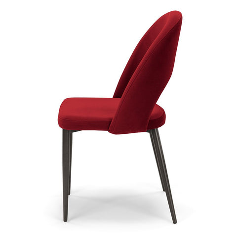 Sedia imbottita SOLE MADE IN ITALY per sala da pranzo in tessuto effetto velluto Design moderno