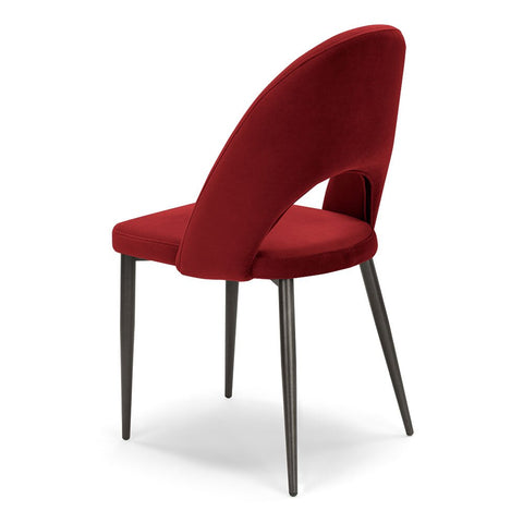 Sedia imbottita SOLE MADE IN ITALY per sala da pranzo in tessuto effetto velluto Design moderno