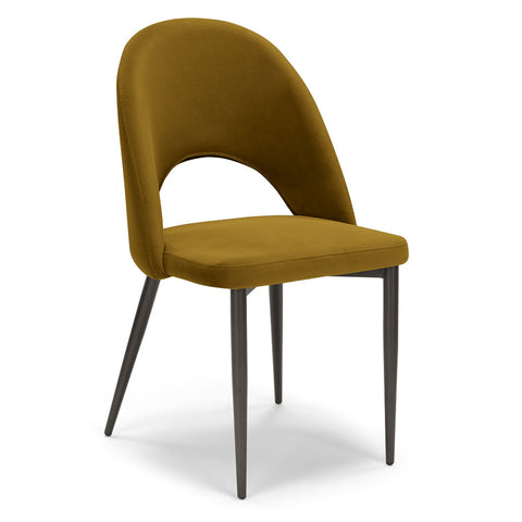 Sedia imbottita SOLE MADE IN ITALY per sala da pranzo in tessuto effetto velluto Design moderno